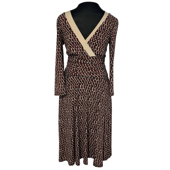 Sandra Darren Womens Size 8 Geometric Wrap Dress - Picture 2 of 5